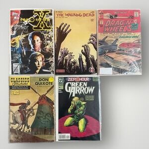 DC Image Topps Comic Book Lot 5pc Green Arrow Walking Dead X-Files Don Quixote